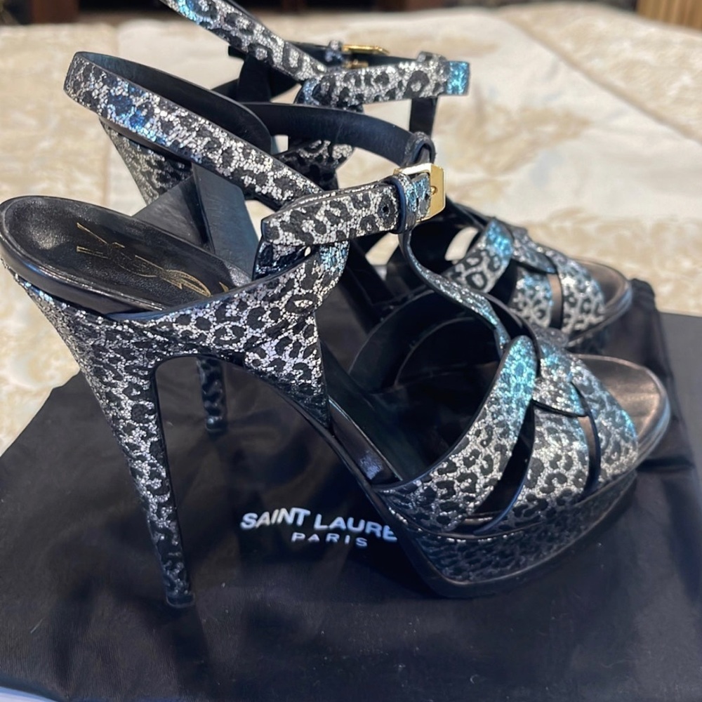 YSL metallic tribute high heel sandals - Picture 4 of 9